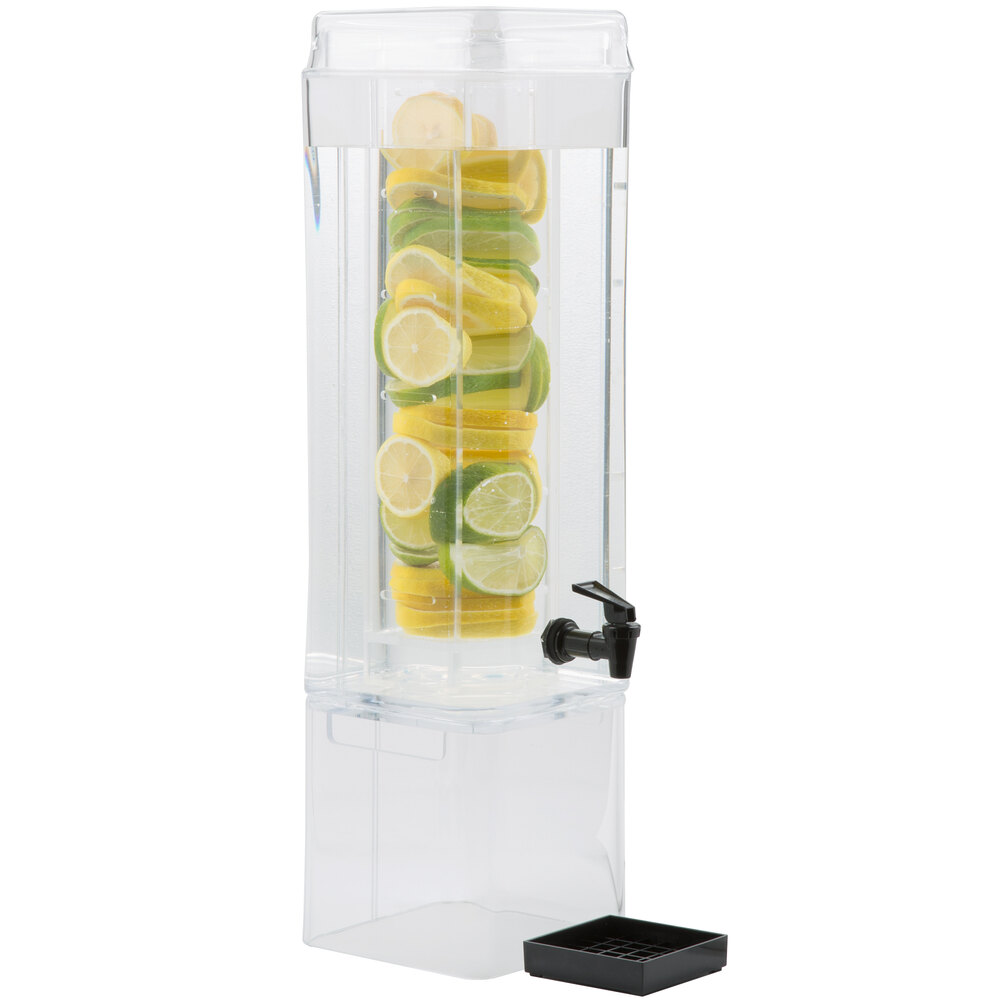 CalMil 11123AINFH Classic 3 Gallon Acrylic Beverage Dispenser with Infusion Chamber and Side