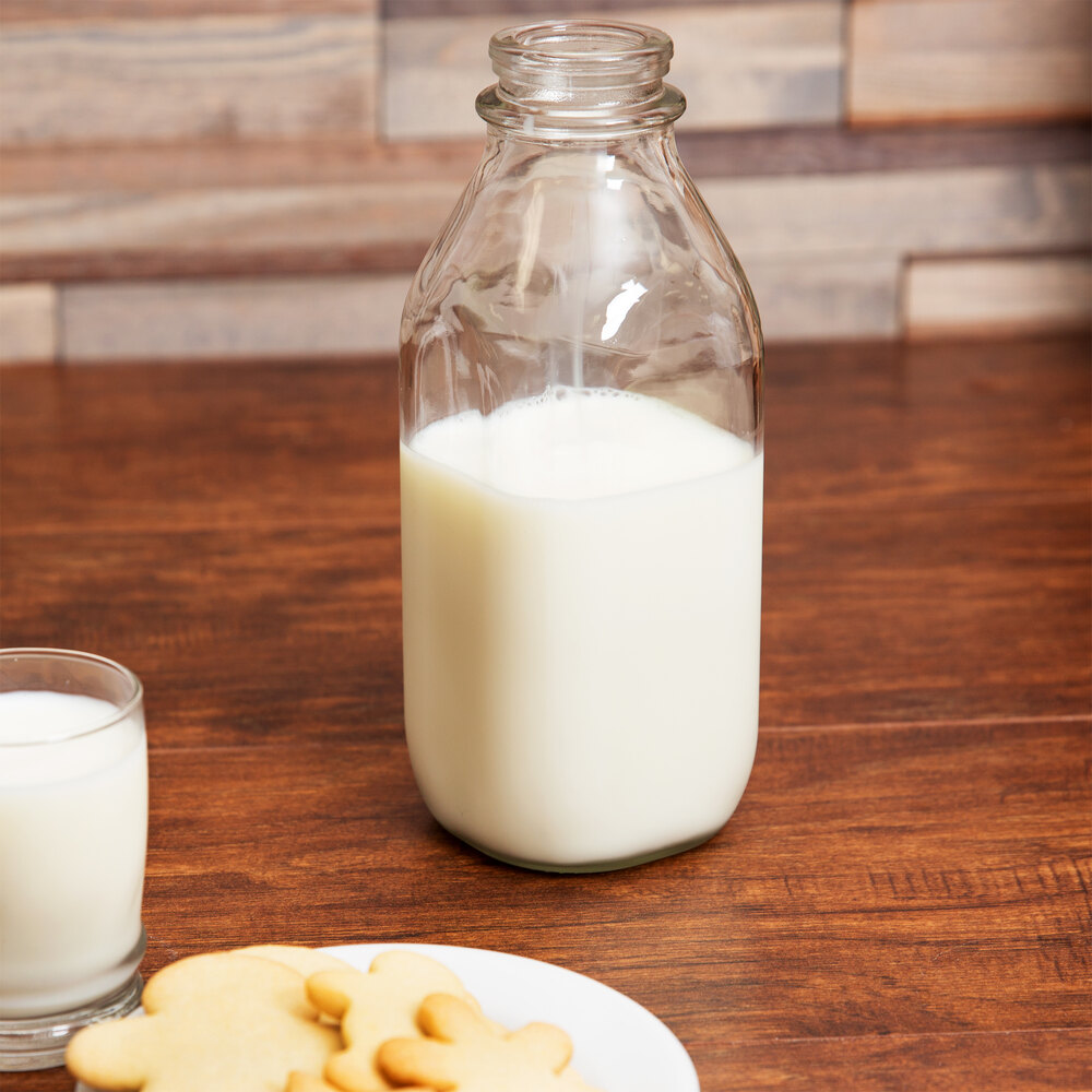 Libbey 92129 33.5 oz. Glass Milk Bottle 24 / Case