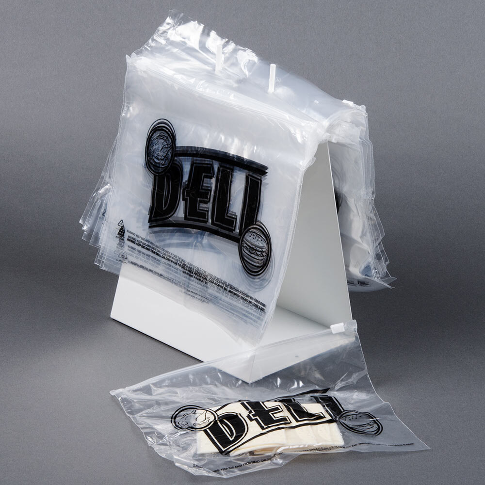 Plastic 10" x 8" Deli Saddle Bag with Slide Seal 1000 / Case Printed