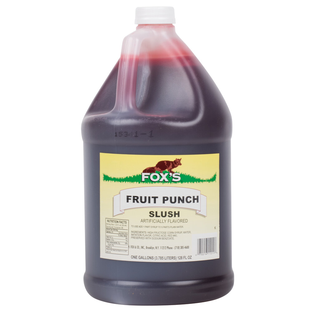 Fox's Fruit Punch Slush Syrup 1 Gallon Container