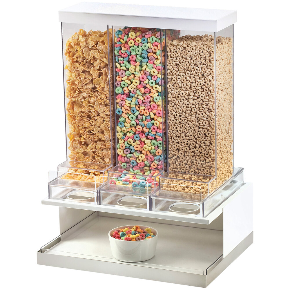 CalMil 301955 Luxe 3 Bin Stainless Steel Cereal Dispenser