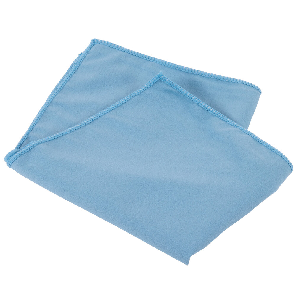 15" x 15" Blue Microfiber Glass / Fine Polishing Cloth 12 / Pack