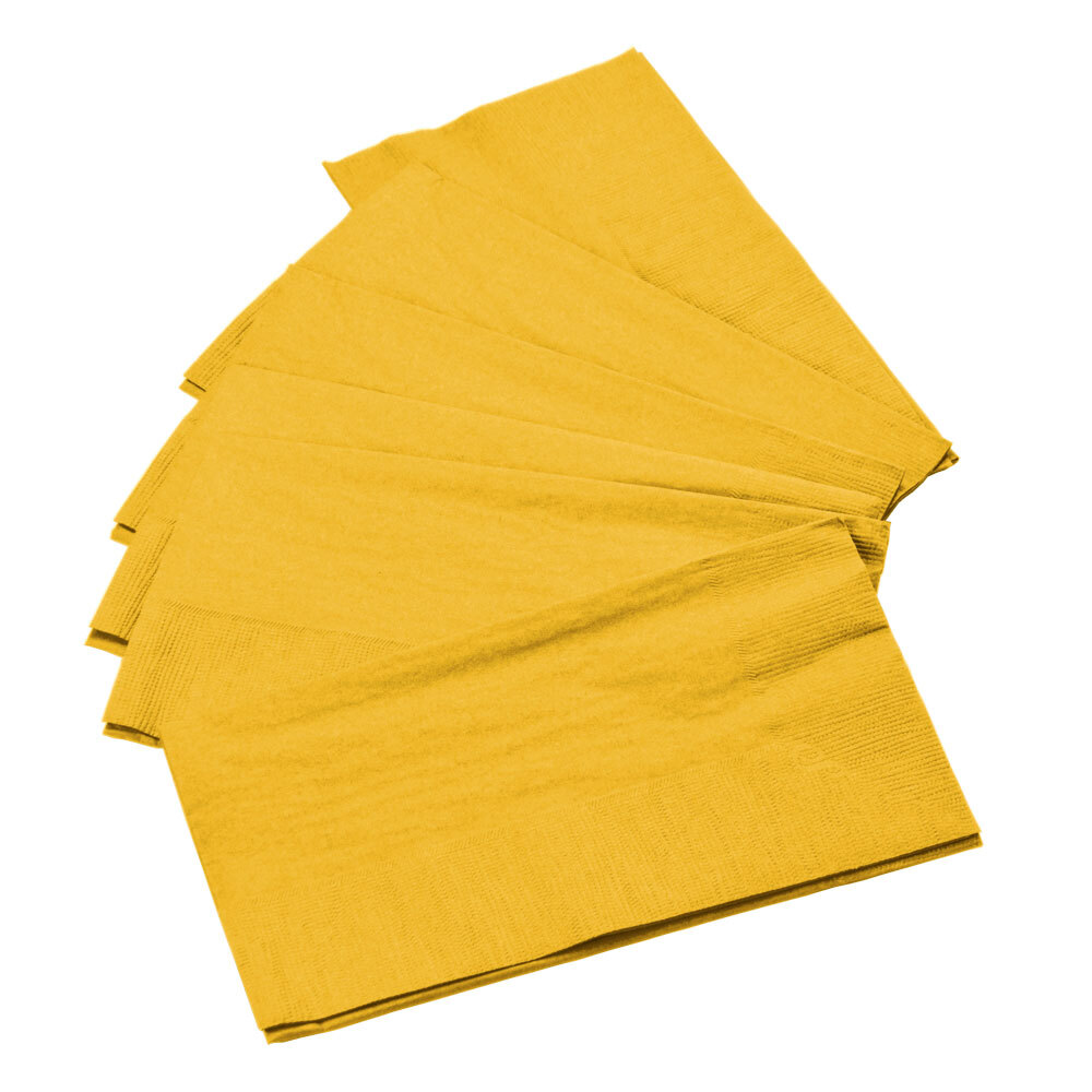 Sunny Yellow Paper Dinner Napkin, Choice 2Ply, 15" x 17" 125/Pack