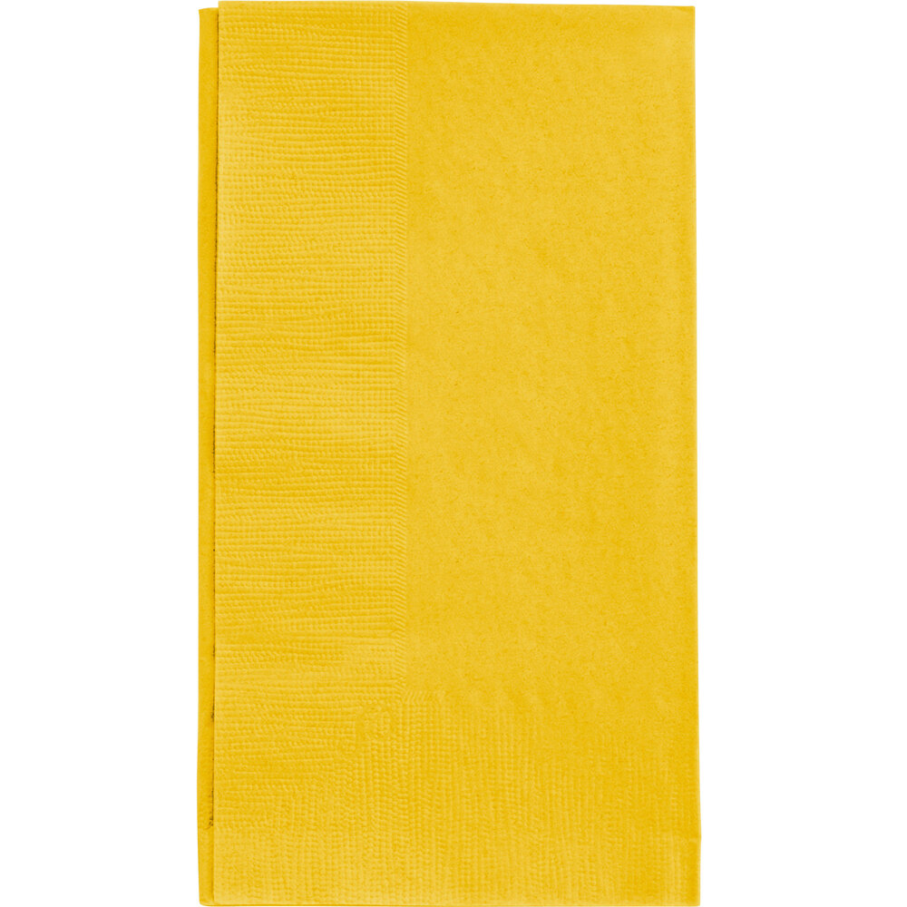 Sunny Yellow Paper Dinner Napkin, Choice 2Ply, 15" x 17" 125/Pack