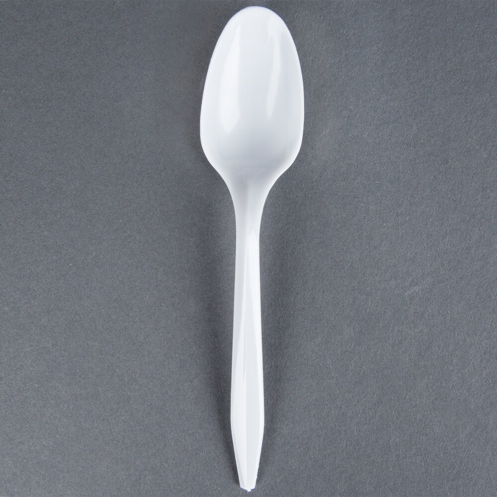Choice Medium Weight White Plastic Teaspoon 1000 / Case