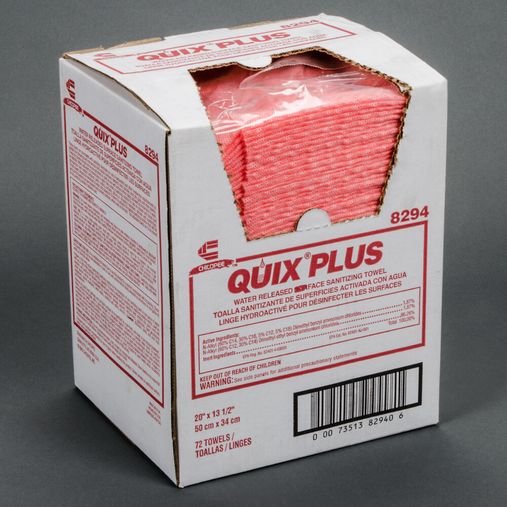 Chicopee 8294 Quix Plus Pink Sanitizing MediumDuty Food Service Towel