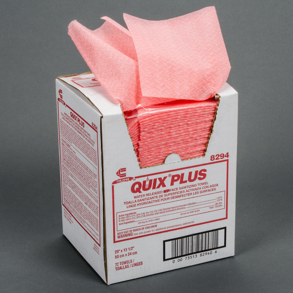 Chicopee 8294 Quix Plus Pink Sanitizing MediumDuty Food Service Towel