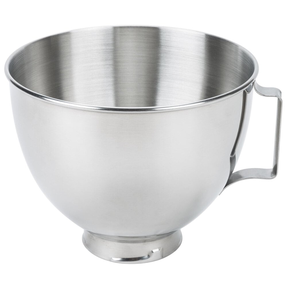 KitchenAid K45SBWH Stainless Steel 4.5 Qt. Mixing Bowl with Handle for Stainless Steel Kitchenaid Mixer Bowl
