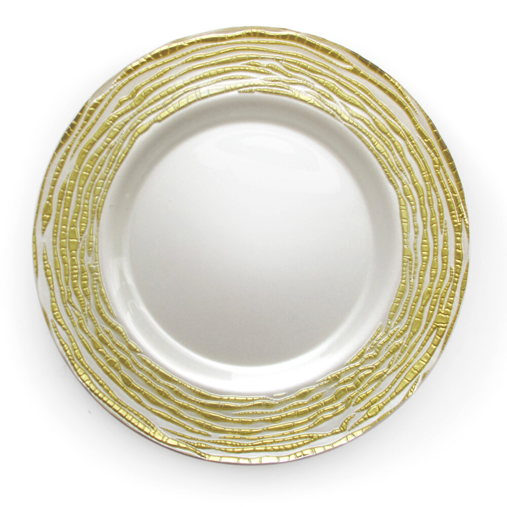 The Jay Companies 13" Round Arizona Gold Glass Charger Plate