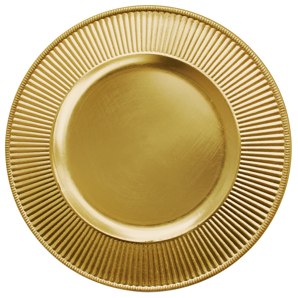 The Jay Companies 13" Round Sunray Gold Acrylic Charger Plate