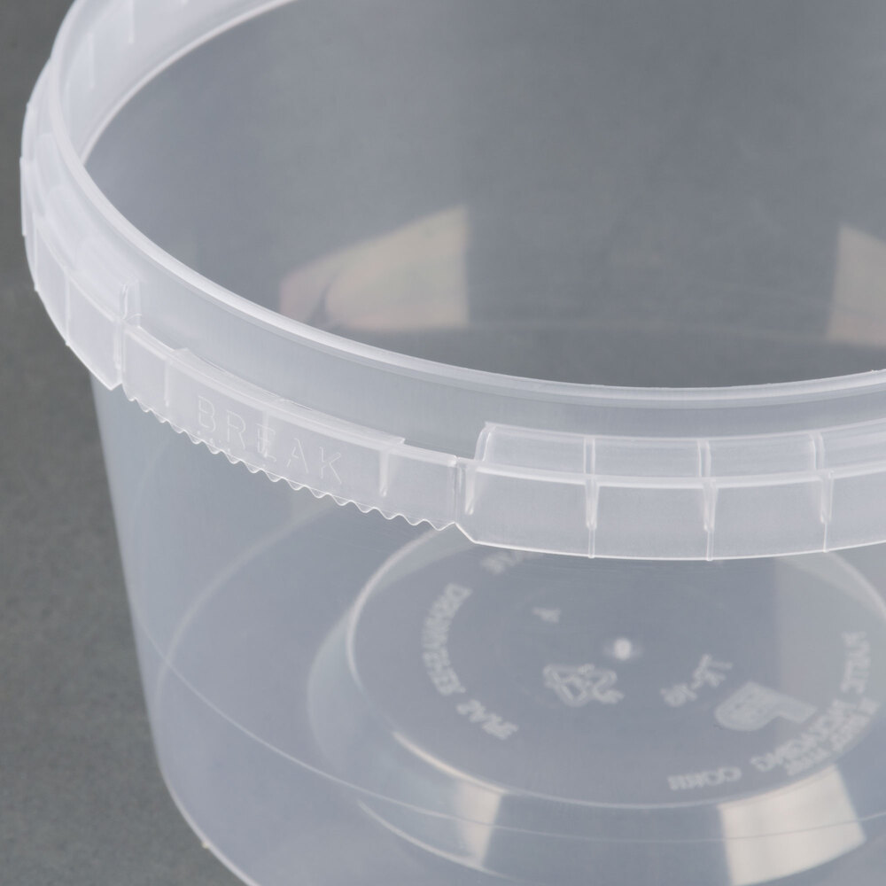 16 oz. Clear Tamper Evident Safe Lock Deli Container with Lid 50 / Case