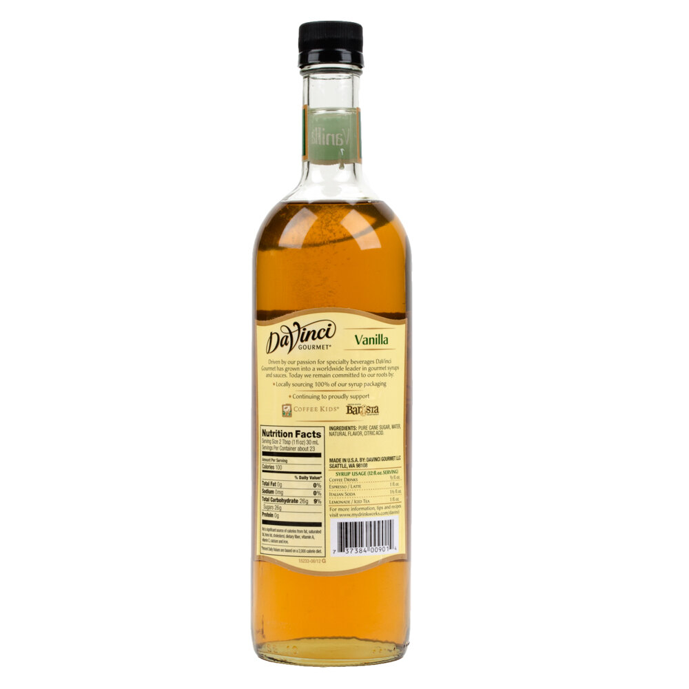 DaVinci Gourmet Vanilla All Natural Coffee Flavoring Syrup
