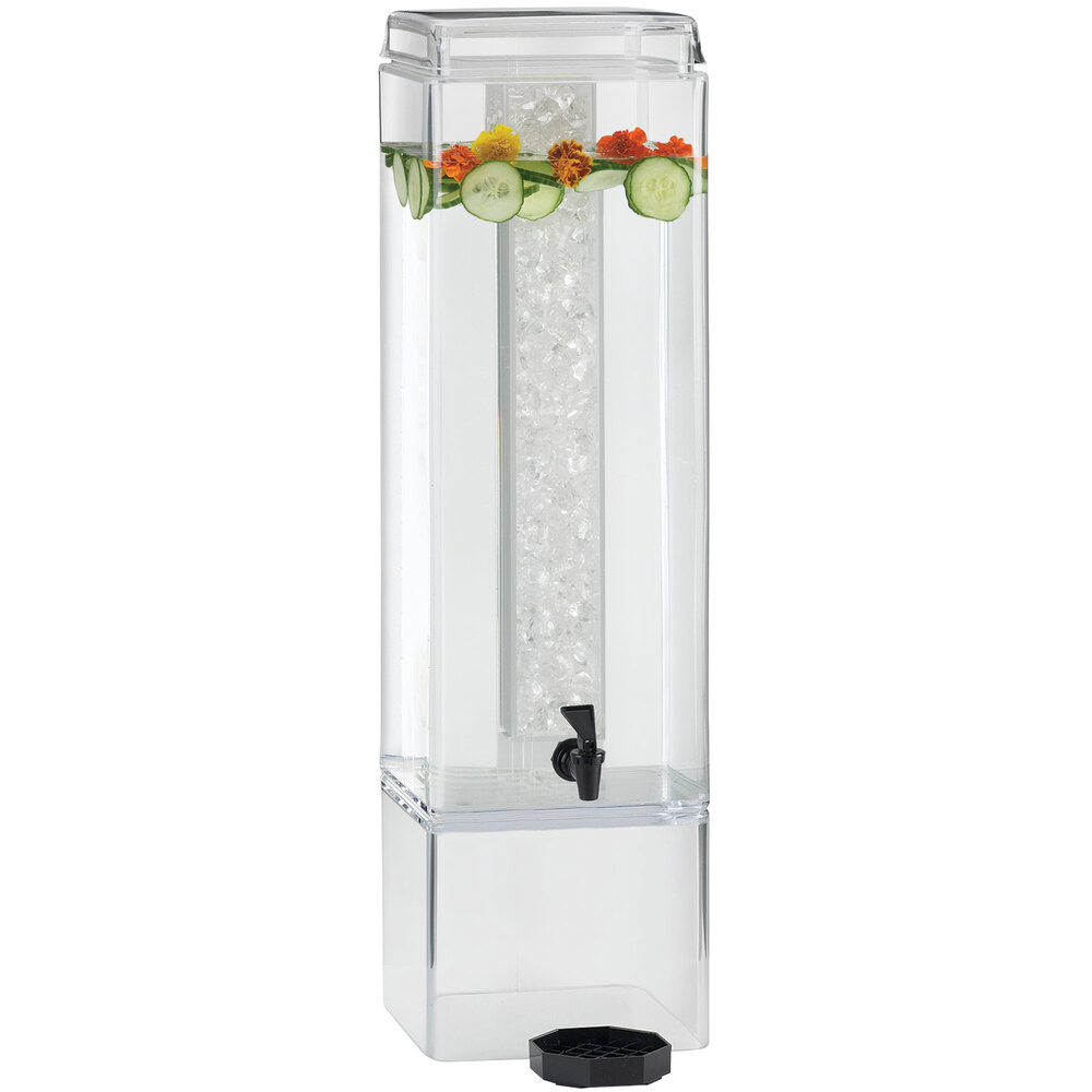 CalMil 11125A Clear Acrylic 5 Gallon Square Beverage Dispenser