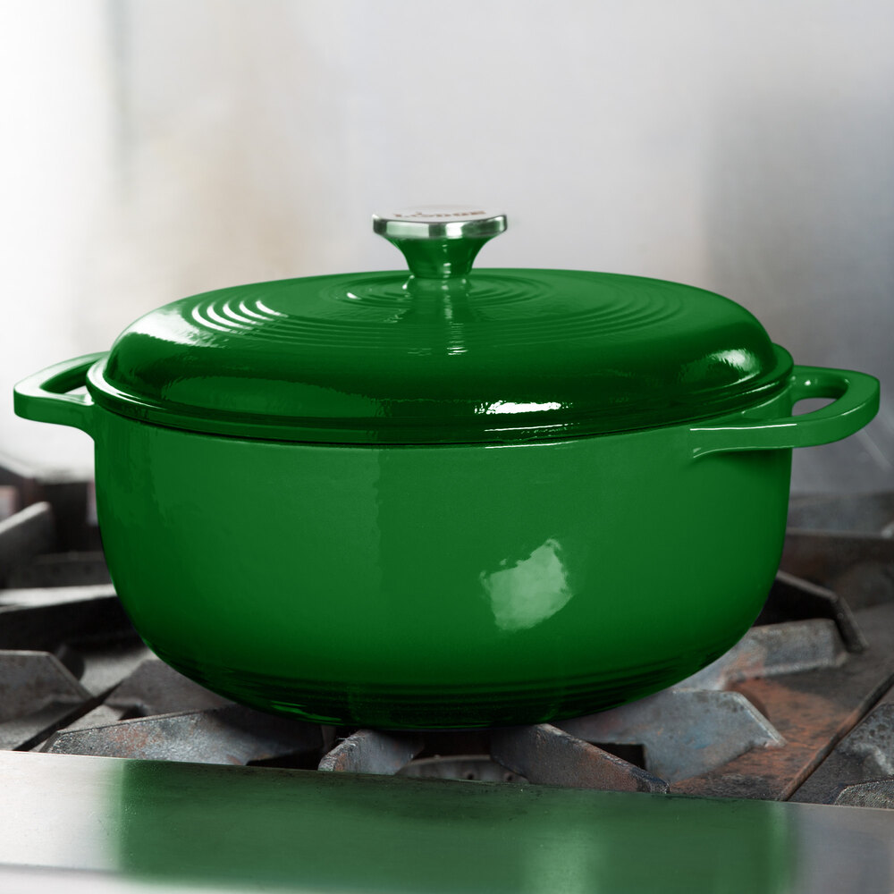 Lodge EC6D53 6 Qt. Emerald Green Color Enamel Dutch Oven