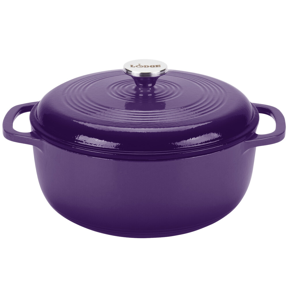 Lodge EC6D93 6 Qt. Cafe Purple Color Enamel Dutch Oven