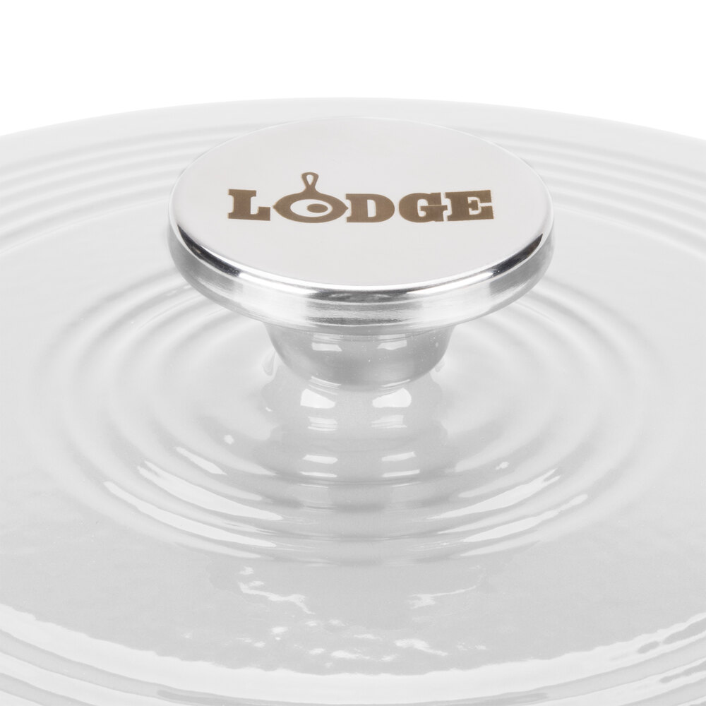 Lodge EC6D13 6 Qt. Oyster White Color Enamel Dutch Oven