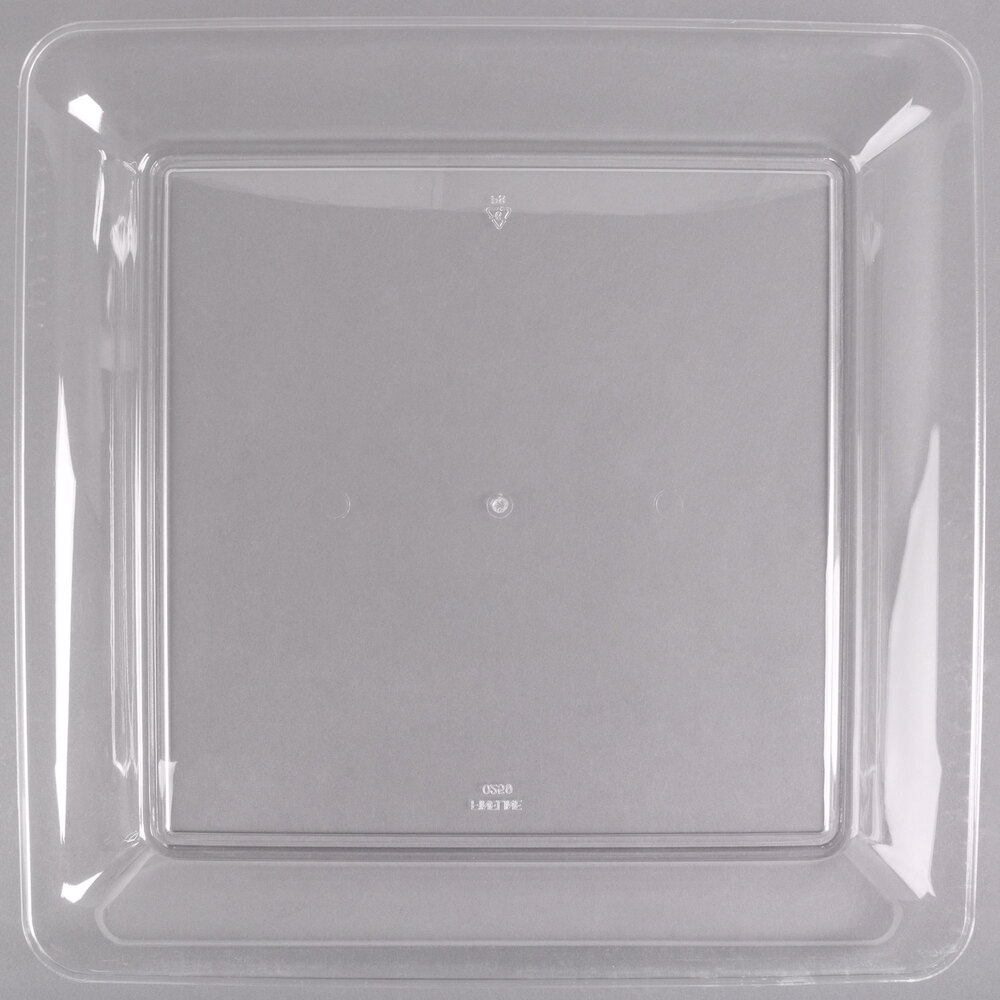 Fineline Platter Pleasers 3541CL 14" x 14" Plastic Clear Square Tray