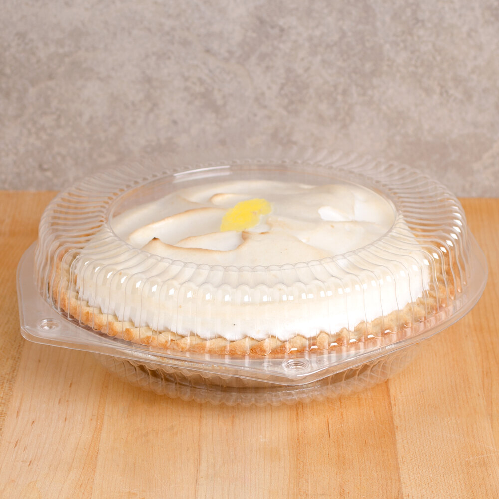 ParPak 3325 10" Hinged OPS Plastic Shallow Pie Container 200 / Case
