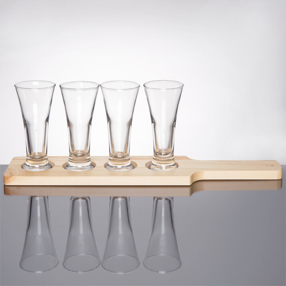 Libbey Craft Brews Beer Flight Set 4 Pilsner Glasses with Natural