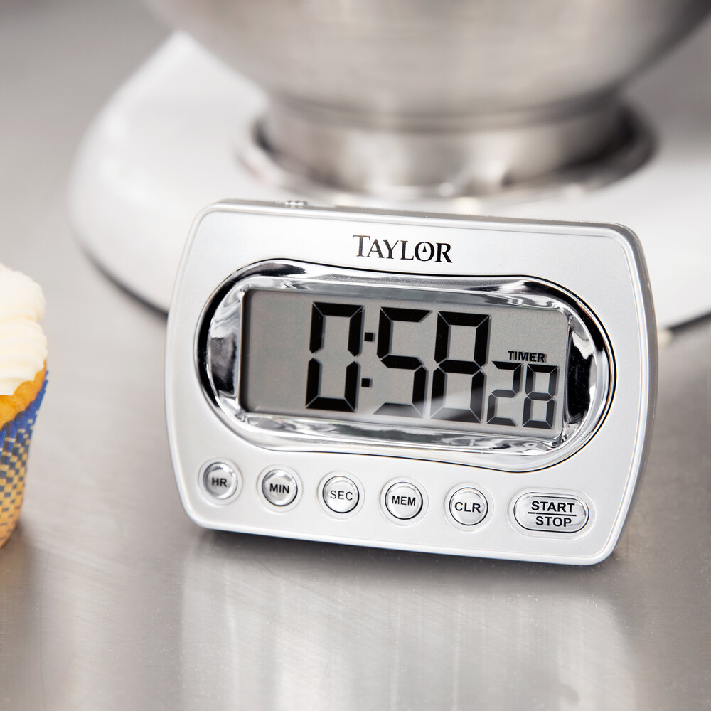 Taylor 584721 Digital Chrome Timer with Memory and Clock