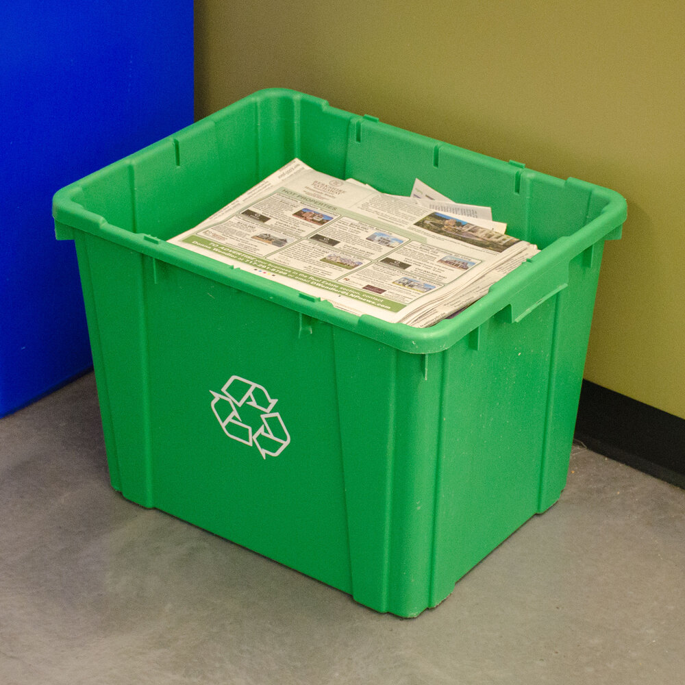 Continental 59142 Green Curbside 14 Gallon Recycling Bin