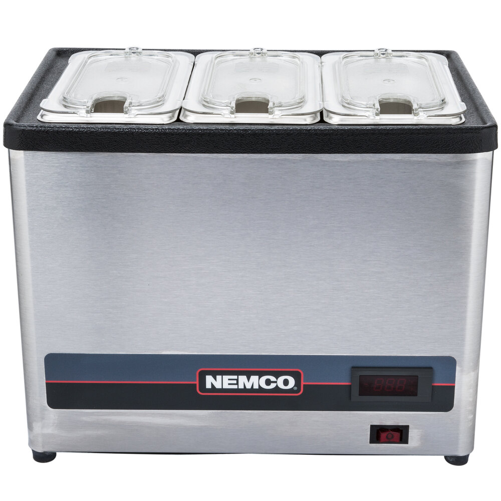 Nemco 90203 Countertop Cold Condiment Chiller with Three 1/9 Size Food