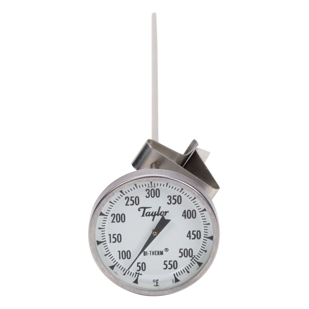 Taylor 6084J12 12" Candy / Deep Fry Probe Thermometer with Pan Clip