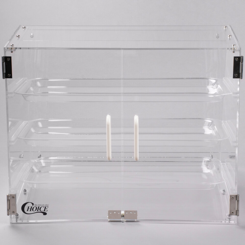 Choice 3 Tray Bakery Display Case with Rear Doors 21" x 17 3/4" x 16 1/2"