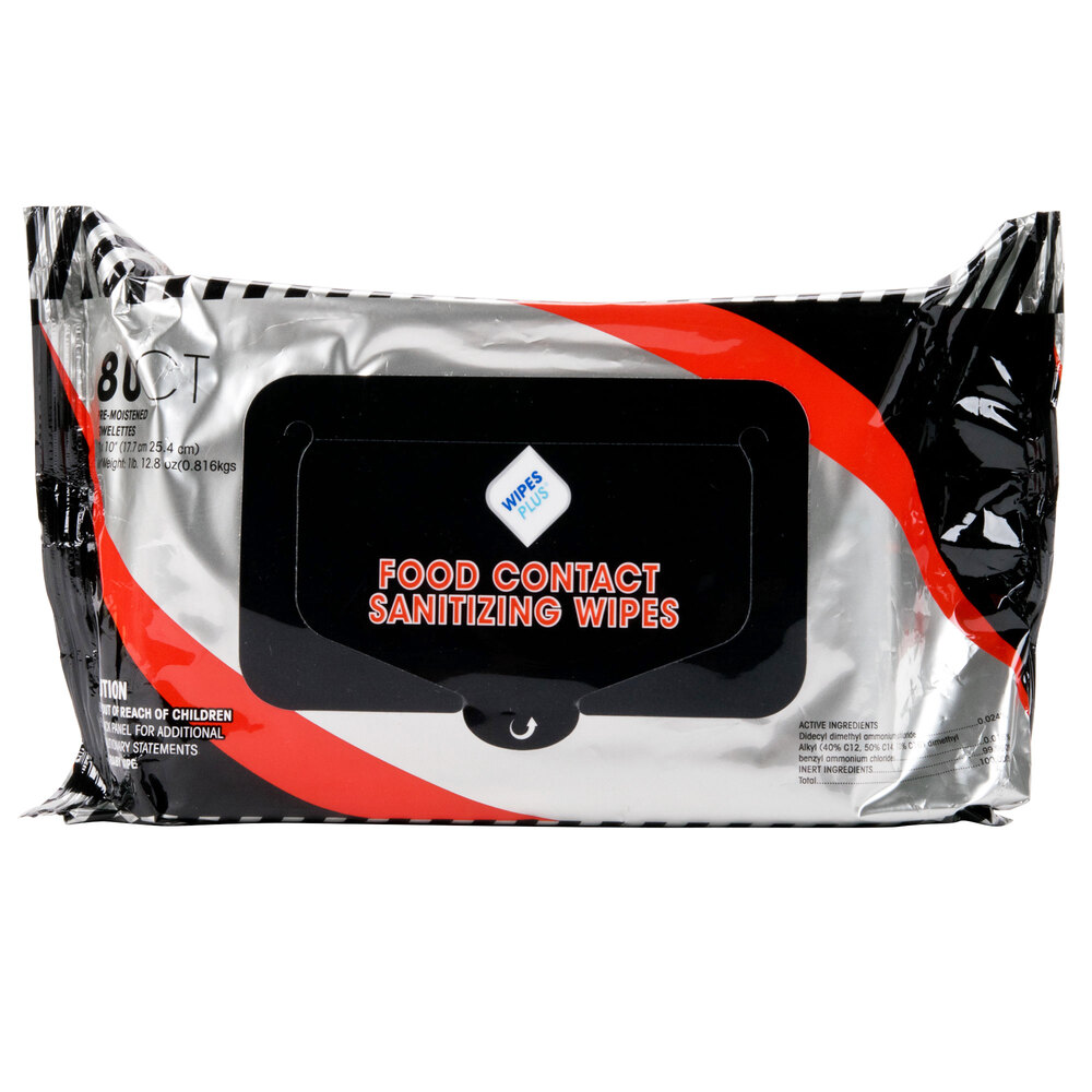 WipesPlus Food Contact Sanitizing Wipes 12/Case