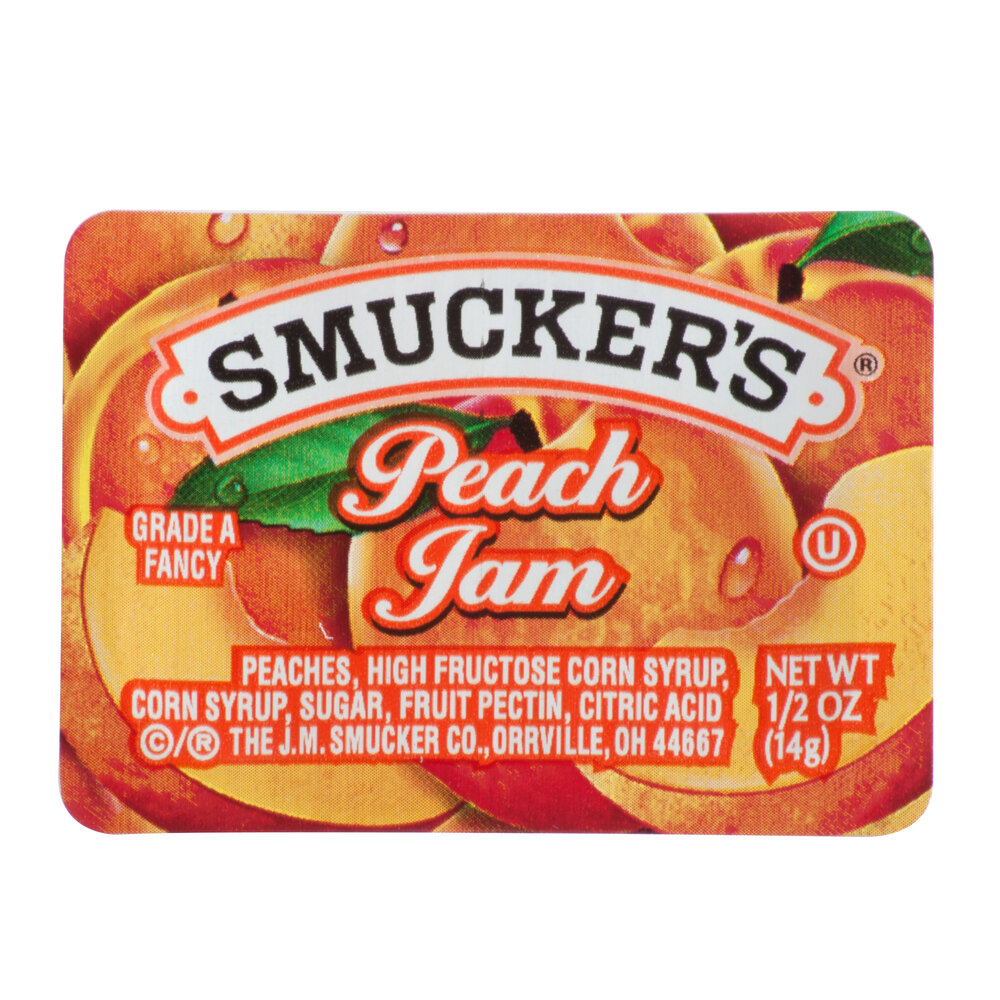 Smucker's Peach Jam (200) .5 oz. Portion Cups / Case