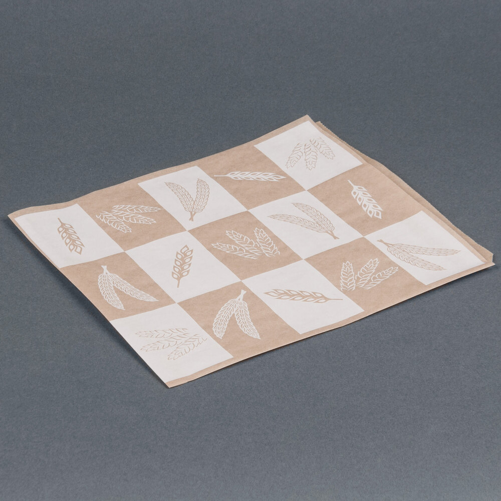 Choice 9" x 10" Natural Kraft Artisan Print Wire Cone Basket Liner