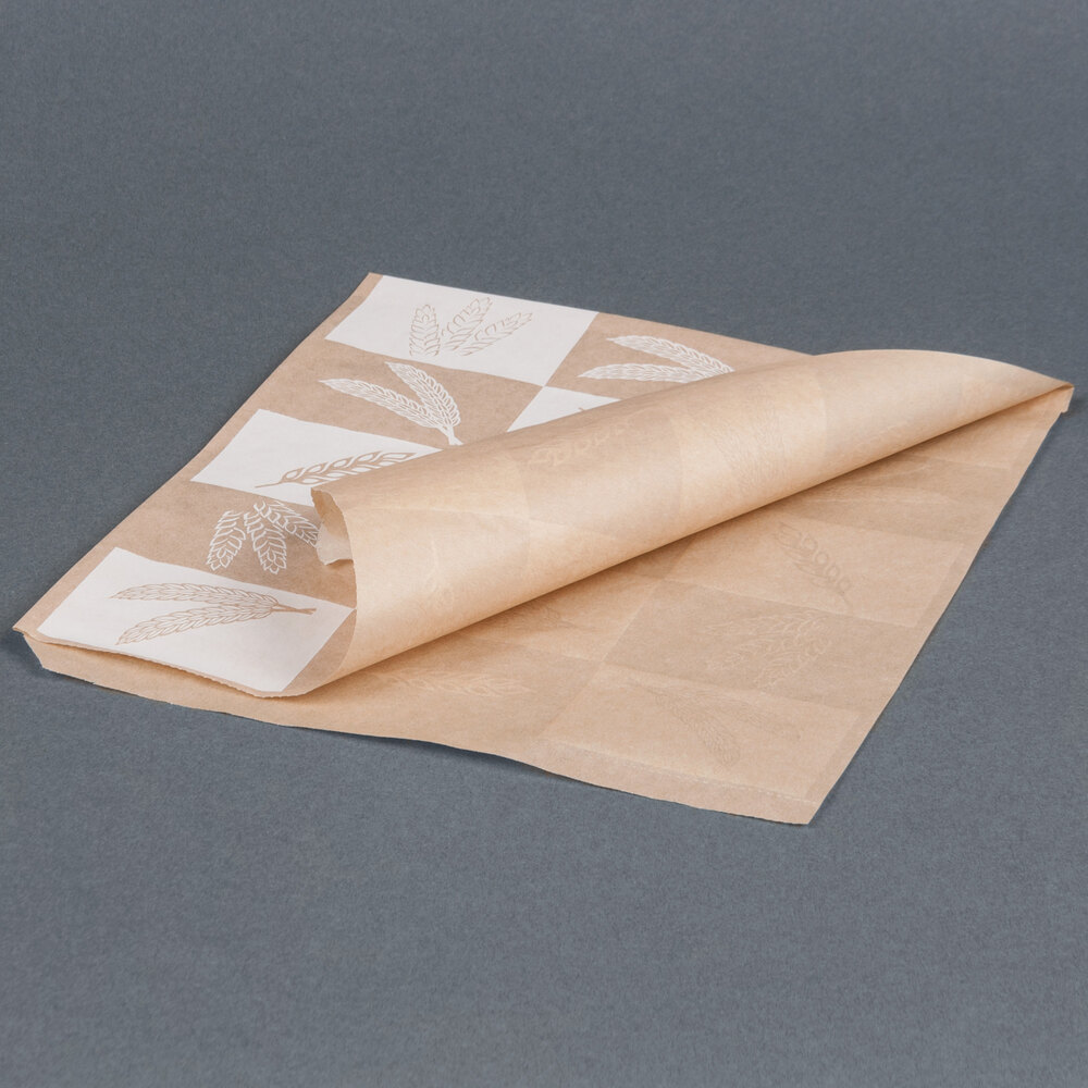 Choice 9" x 10" Natural Kraft Artisan Print Wire Cone Basket Liner