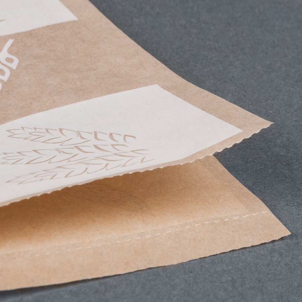 Choice 9" x 10" Natural Kraft Artisan Print Wire Cone Basket Liner