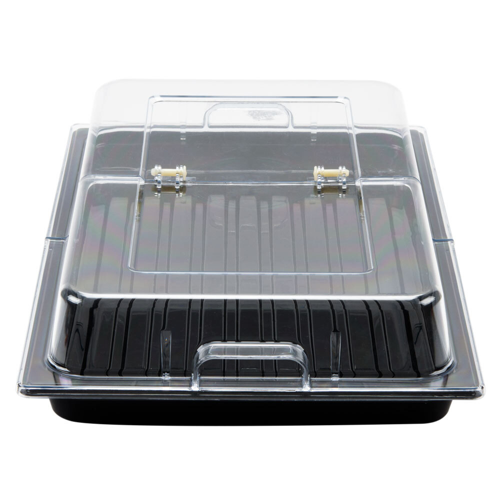 Sample and Display Tray Kit with Black Polycarbonate Tray and Hinged Cover
