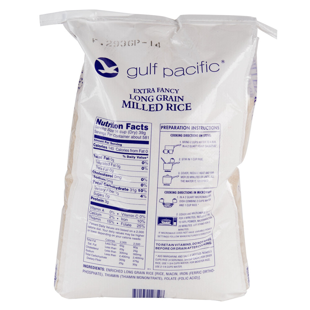 Gulf Pacific White Long Grain Rice 50 lb. Bag