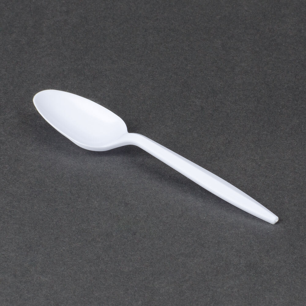 Choice Individually Wrapped Medium Weight White Plastic Spoon 1000 / Case