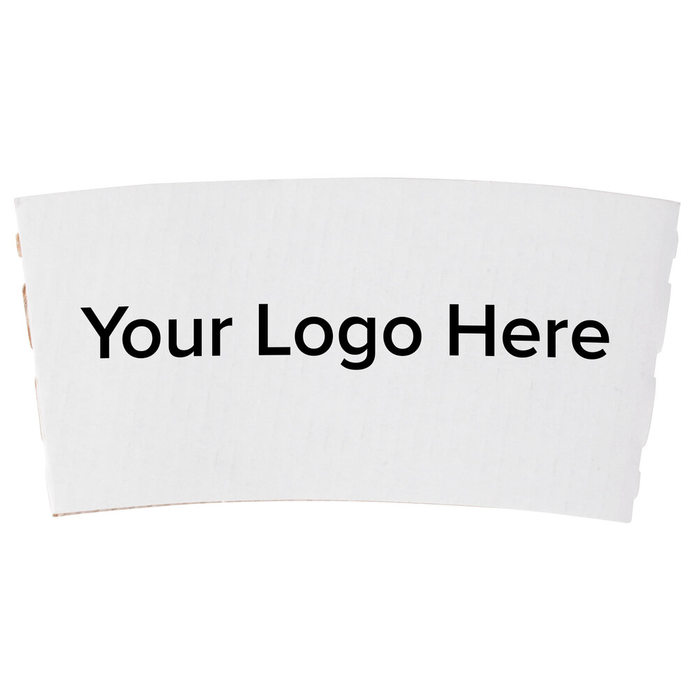 1224 oz. White Customizable Coffee Cup Sleeve 1800/Case