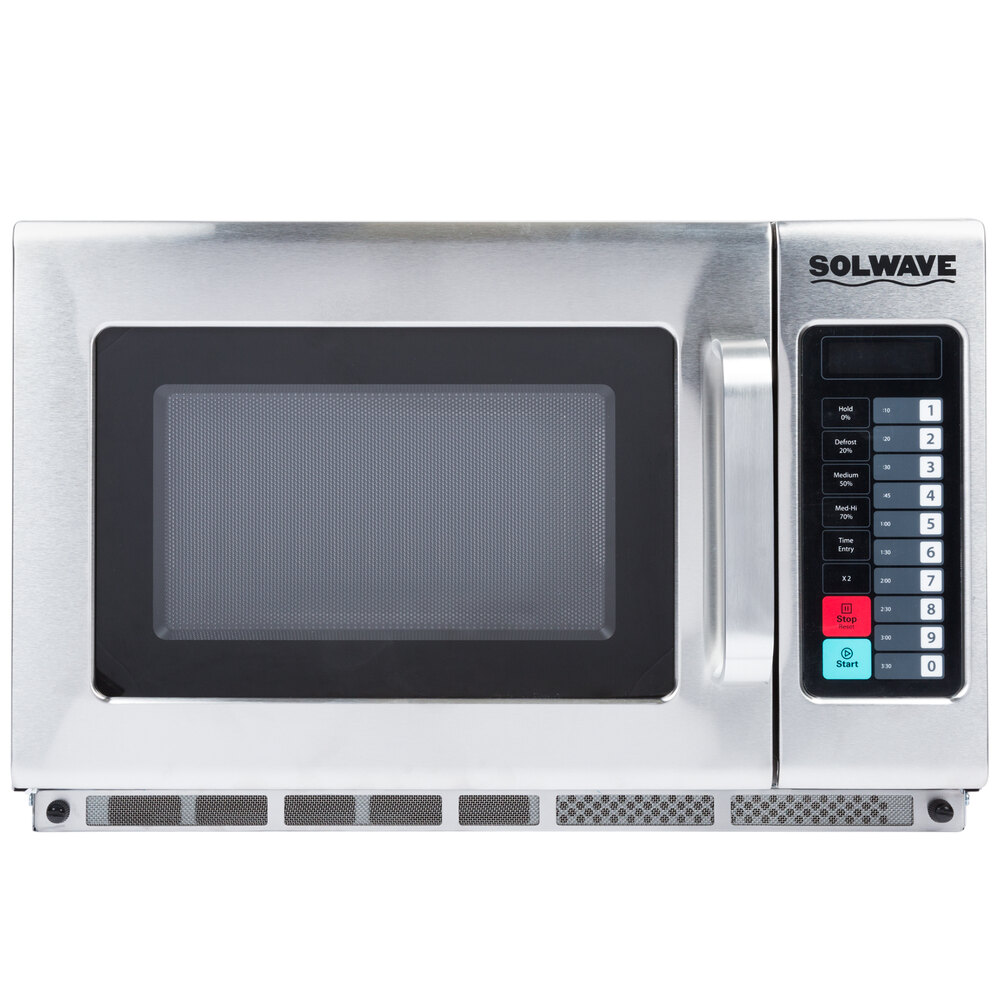 Solwave 2100W Stackable Commercial Microwave with Large 1.2 cu. ft. Interior and Push Button