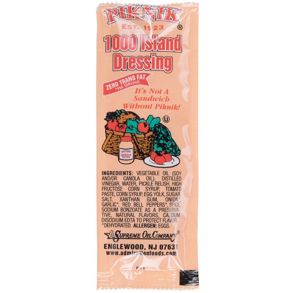 Piknik Thousand Island Dressing (200) 12 Gram Portion Packets / Case