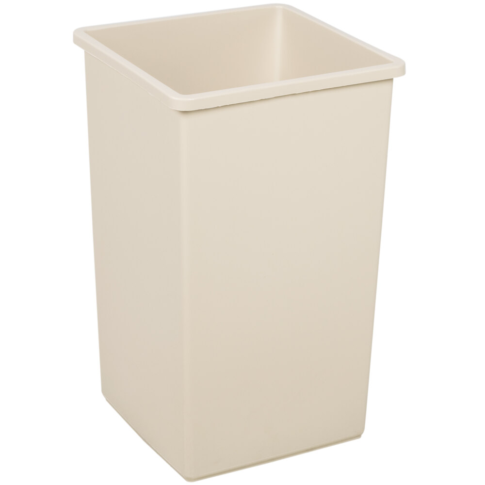 Continental 25BE Beige Swingline - 25 Gallon Square Trash Can