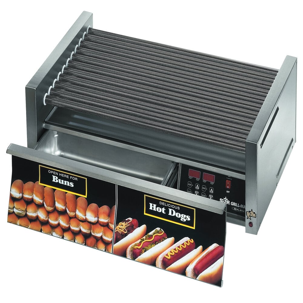 Star GrillMax Pro 30STBDE 30 Hot Dog Roller Grill with Bun Drawer