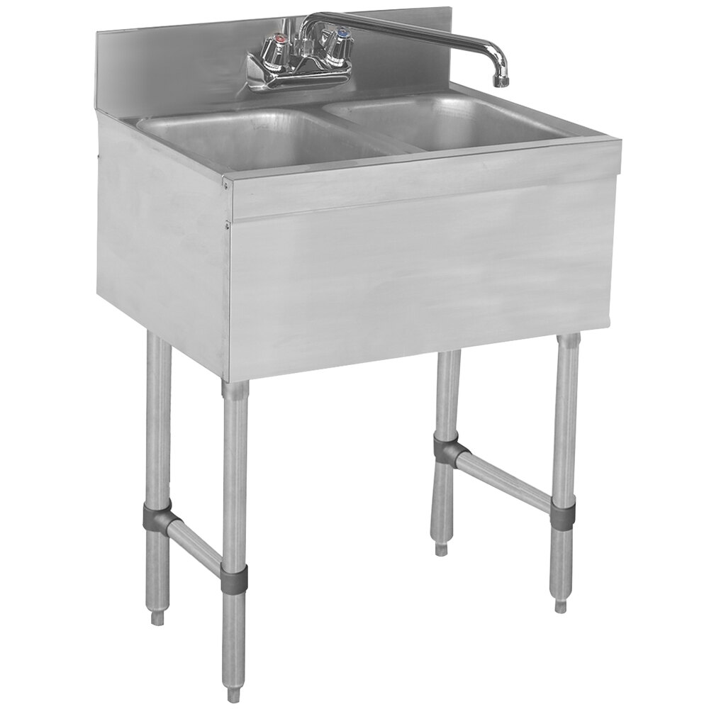 Advance Tabco SLB22C Lite Two Compartment Stainless Steel Bar Sink 24" x 18"