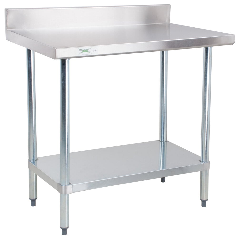 Regency 30" x 36" 18-Gauge 304 Stainless Steel Commercial Work Table Stainless Steel Commercial Work Table