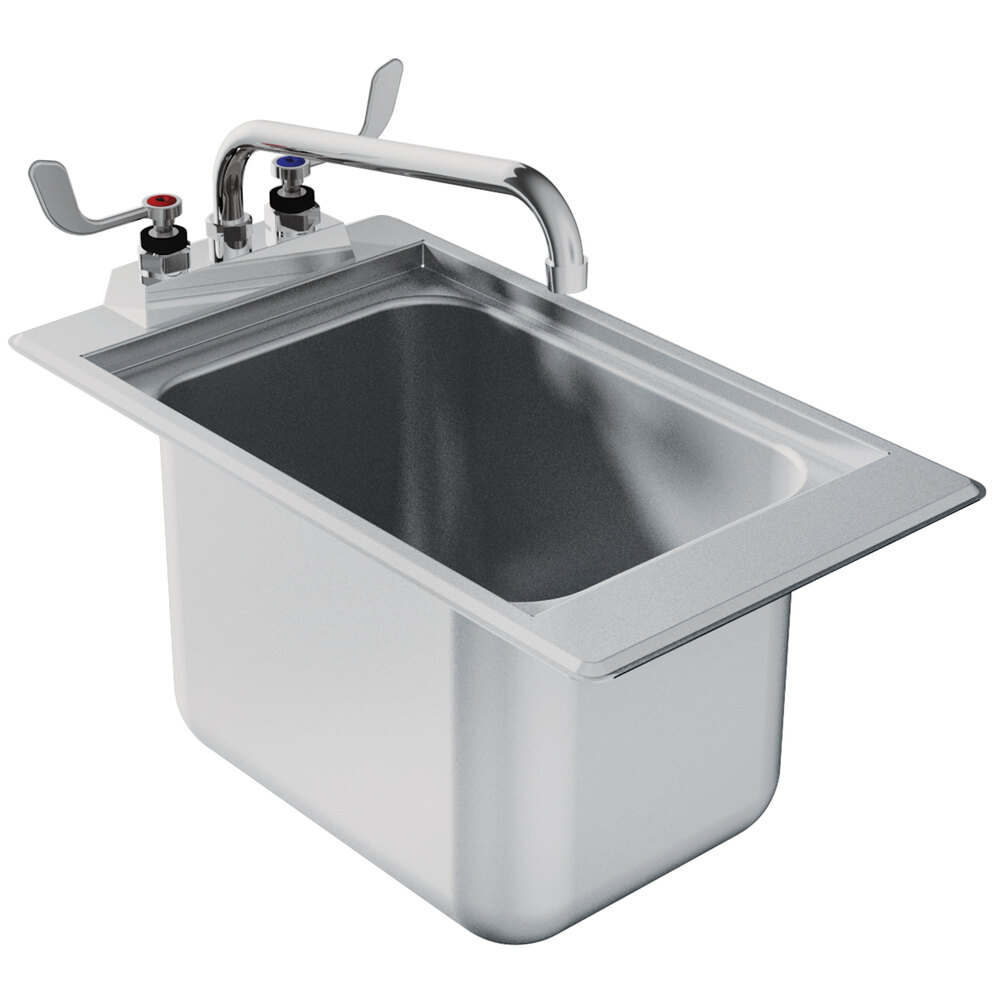 Advance Tabco DBS1 One Compartment Stainless Steel DropIn Bar Sink 12" x 20"