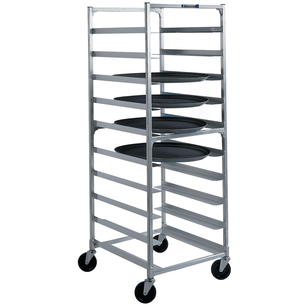 Lakeside 8582 Aluminum Oval Tray Cart for 23 1/2" x 29" Trays 9 Tray