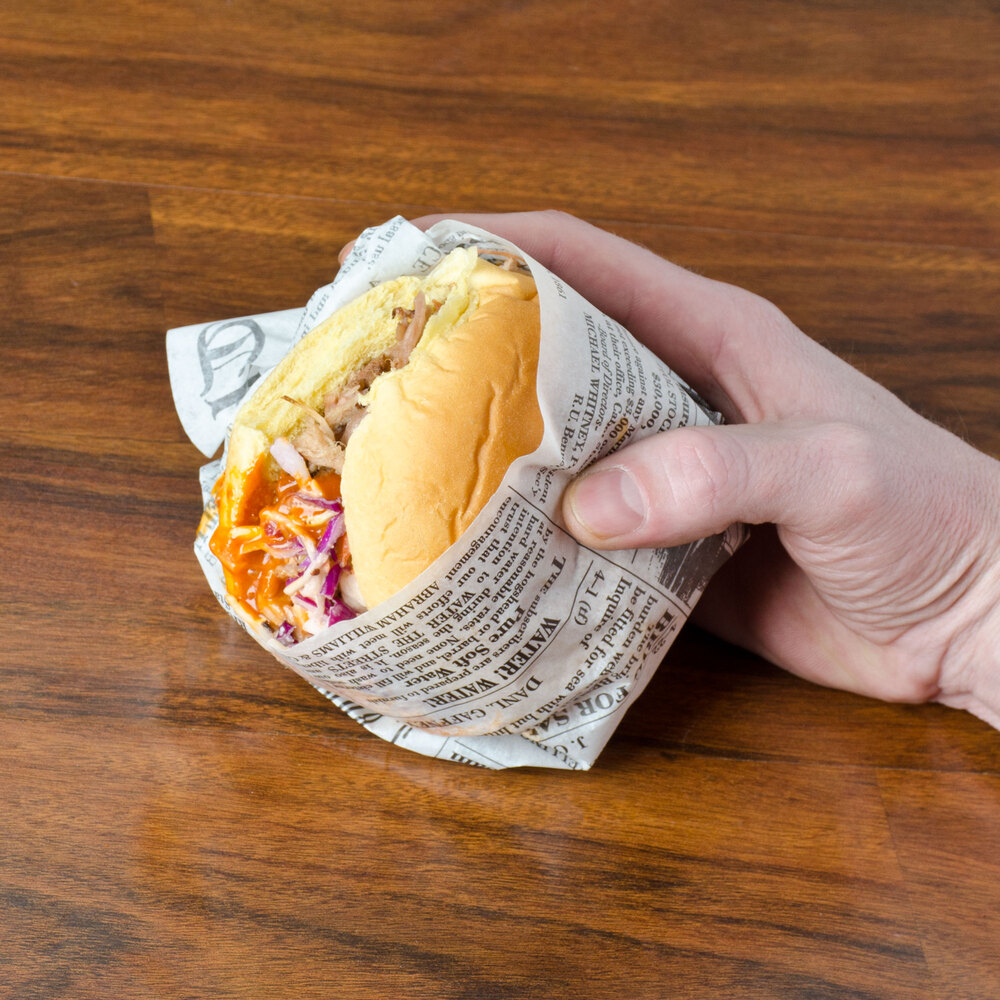 Choice 16" x 12" Newspaper Print Deli Sandwich Wrap Paper 2000 / Case