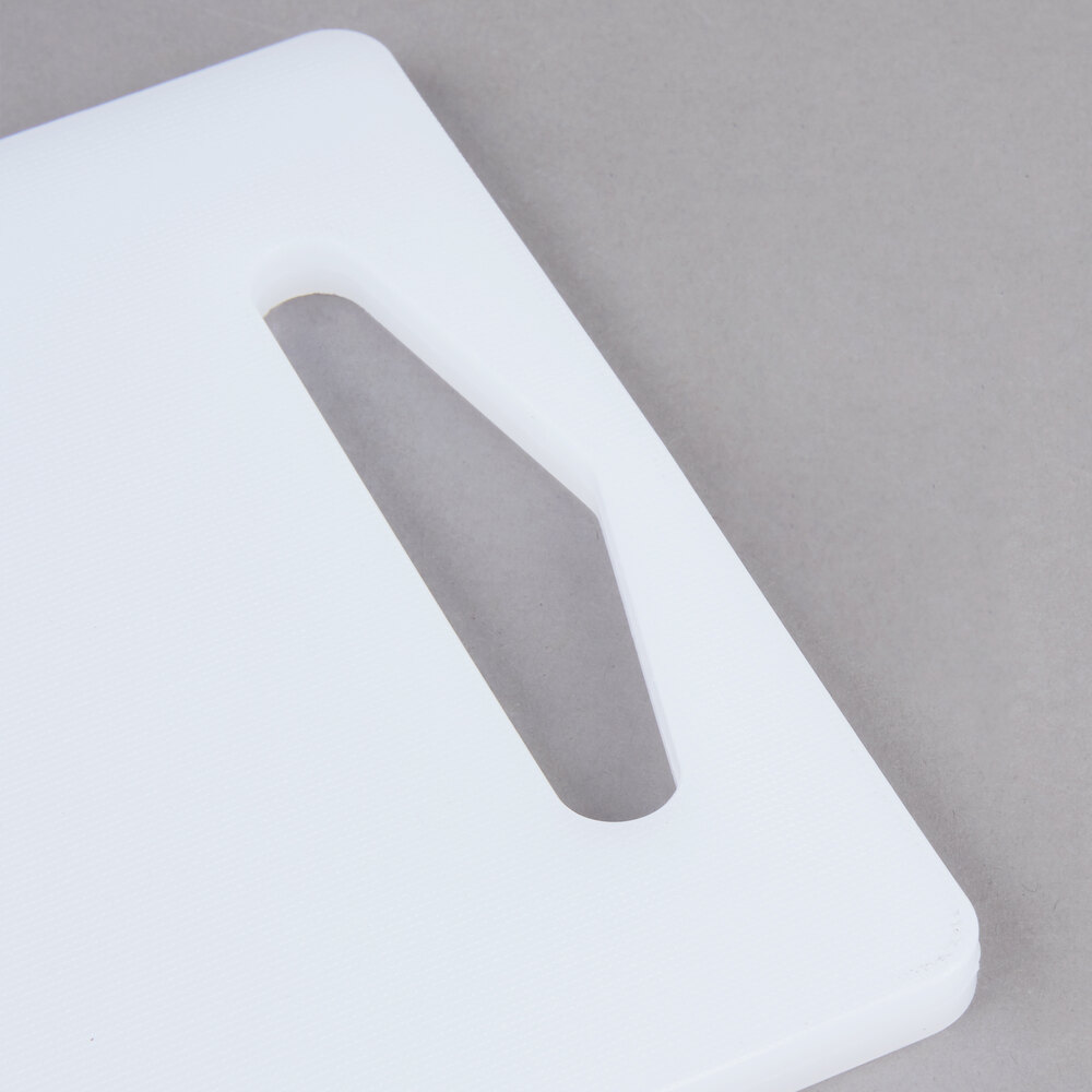 6" x 10" x 3/8" White Poly Cutting Board