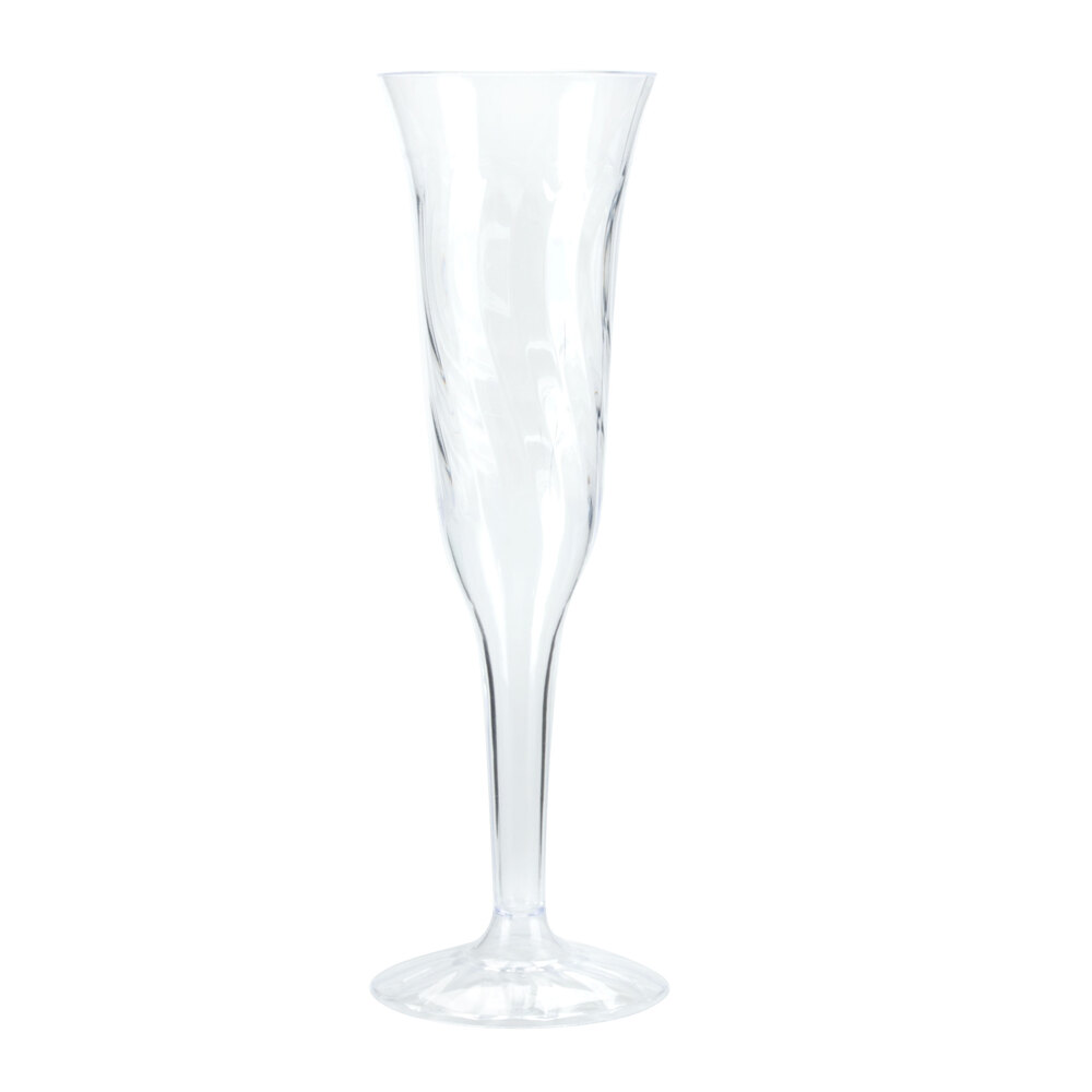 Fineline Flairware 2106 5 oz. Clear Plastic 1 Piece Champagne Flute