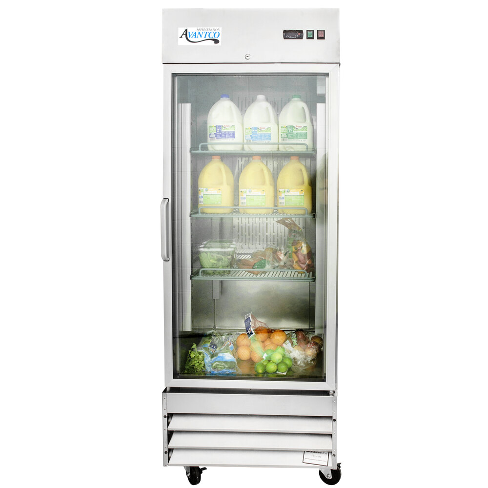 Avantco CFD1RRG 29" One Section Glass Door ReachIn Refrigerator 23 Cu. Ft.