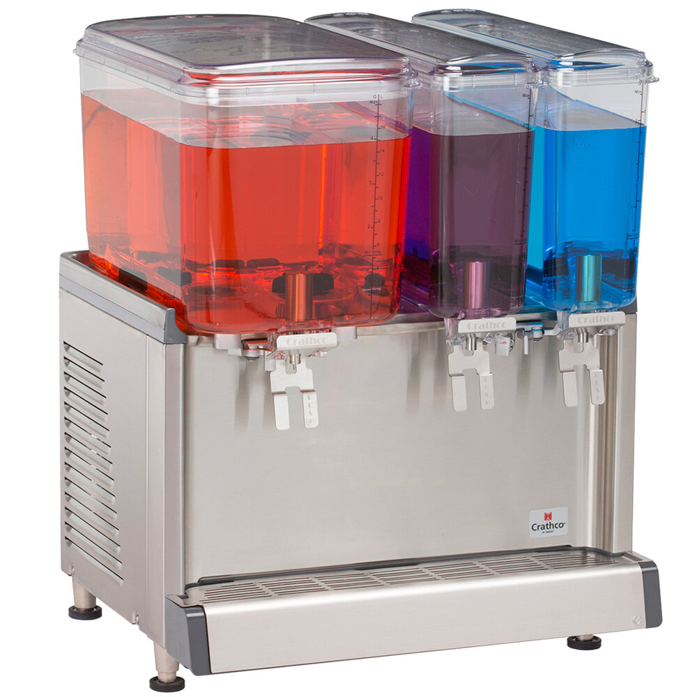 Crathco CS3D16 Triple Bowl Premix Cold Beverage Dispenser with (1) 4.